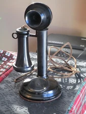 Never Used 1920s American Electric Antique Candlestick Telephone Rare Phone NOS