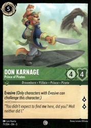 Don Karnage - Prince of Pirates 71/204 Common Into the Inklands Lorcana NM