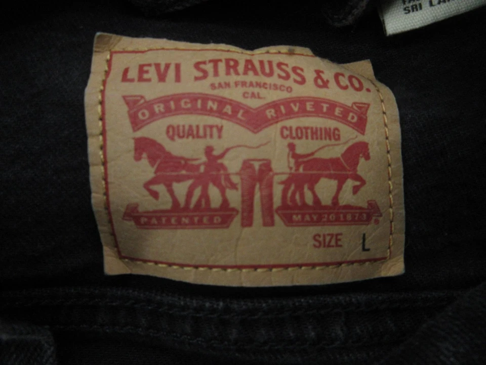 Levis Hooded Trucker Jacket Youth Large Black Denim Fleece PC9 75692-0003 - Image 3 of 4