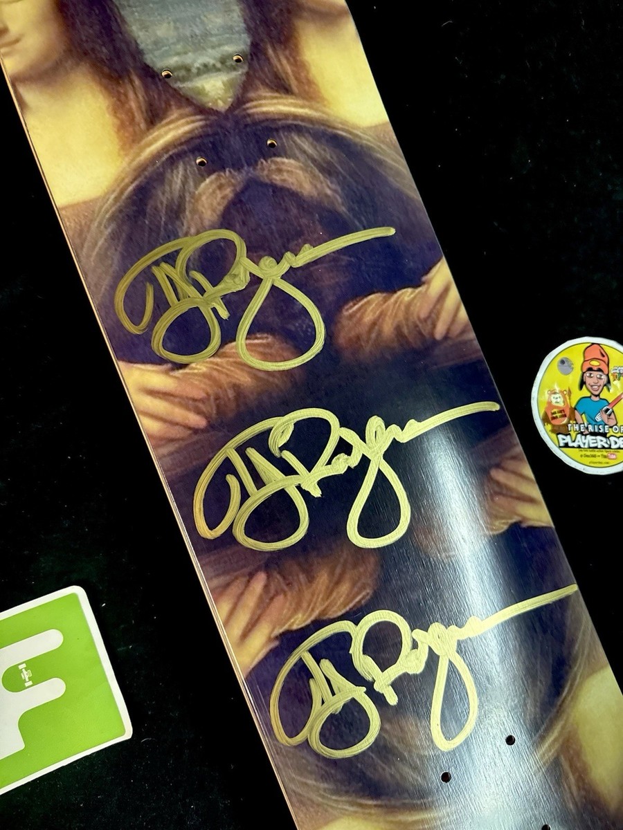 RARE SIGNED TJ Rogers Mona Lisa Sk8mafia Skateboard Deck 3X
