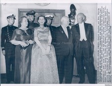 1959 Soviet Premier Nikita Khrushchev Wa President Eisenhower Wirephoto 8X10