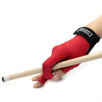 CUESOUL Professional Billiard Gloves Left and Right Red-Right Hand Small