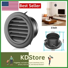 3-Inch Black Soffit Vent Cover with Mesh Screen for Exhaust Fans Bathroom Kit...