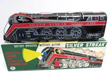 Vintage Silver Streak 3305 MT Trademark Tin Toy Train - Made in Japan - VGUC