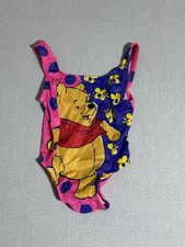 VTG Winnie The Pooh Disney 1 Piece Swimsuit 90s Y2K Baby Toddler Girls 6 Months