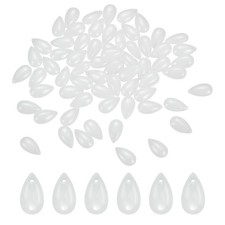 100 Pcs Teardrop Crystal Glass Beads Teardrop Beads Clear White