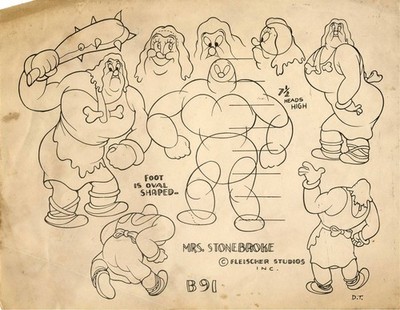 Original Production Photostat of Mrs Stonebroke from Fleischer Studios