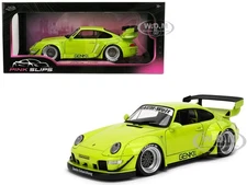 RWB BODY KIT "GENKI" LIME GREEN 1/18 DIECAST MODEL CAR BY JADA 36472