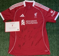 Liverpool FC 2025/26 Squad Signed Shirt with OFFICIAL LFC CLUB COA
