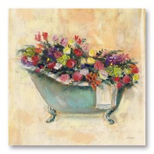 Contemporary Bathtub Bouquet I by Carol Rowan 16x16 Fine Art Paper Print