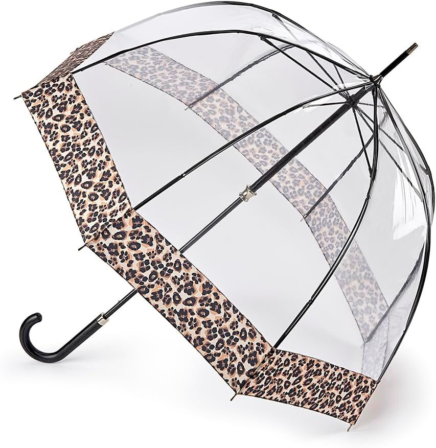 Birdcage 2 Luxe Natural Leopard Print Umbrella