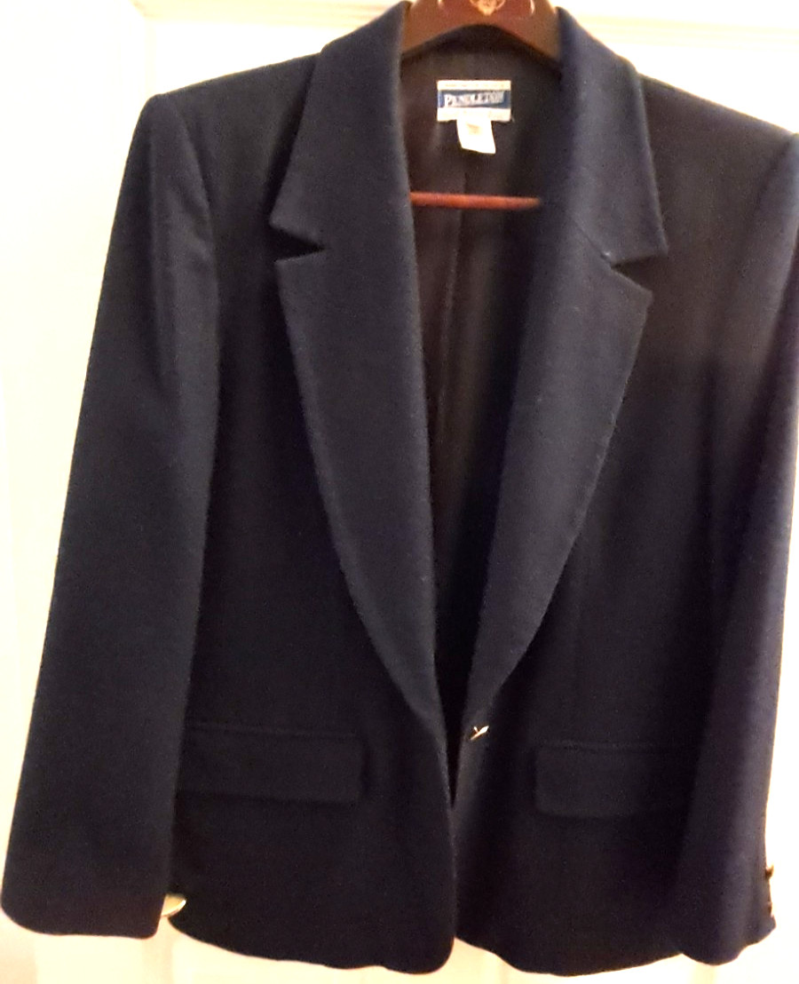 Pendleton Women's One Button Blazer Navy Blue 12 … - image 1