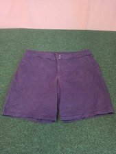 Lee Women Blue Flat Front Mid Rise Fit Stretch 5-Pocket Casual Denim Shorts 18M