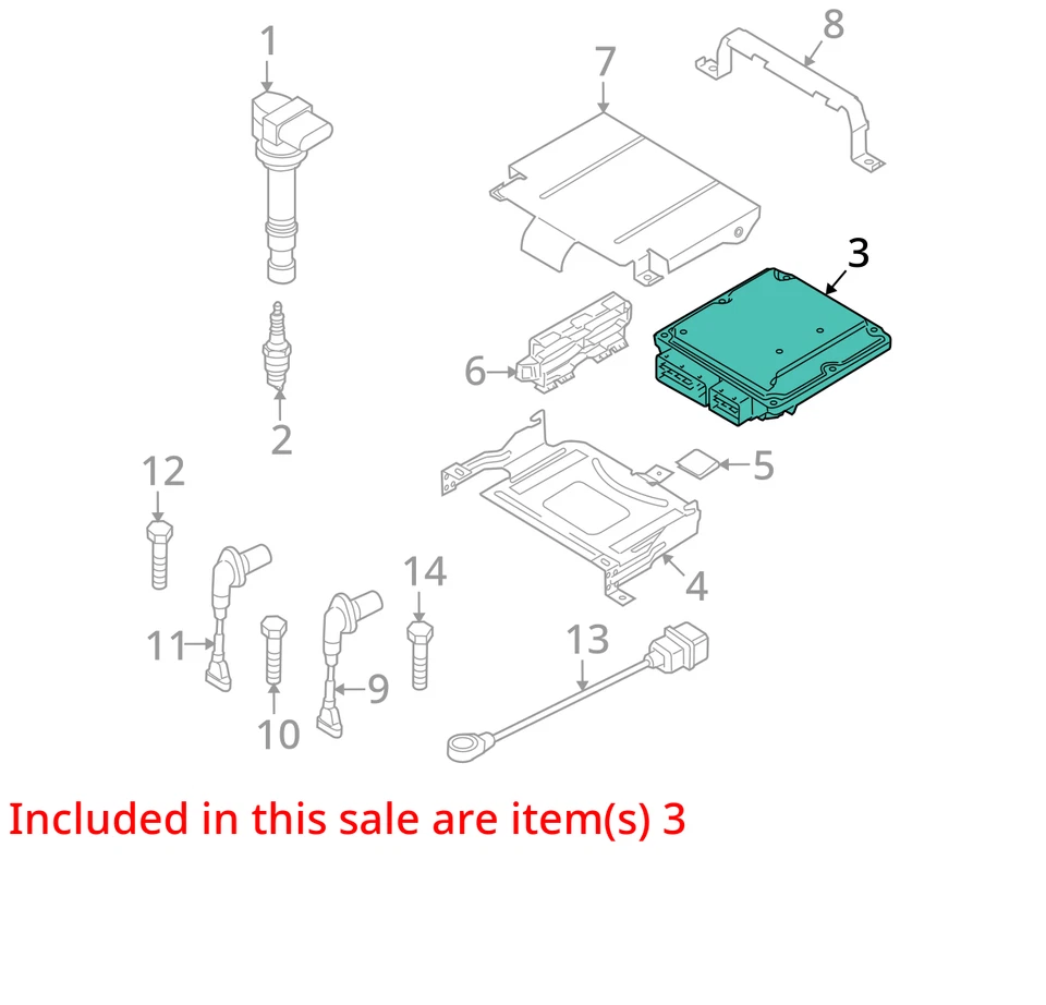 Engine ECM Electronic Control Module 2.0L Turbo FWD Fits 09-10 TIGUAN 2274405 — 第 3/4 张图片