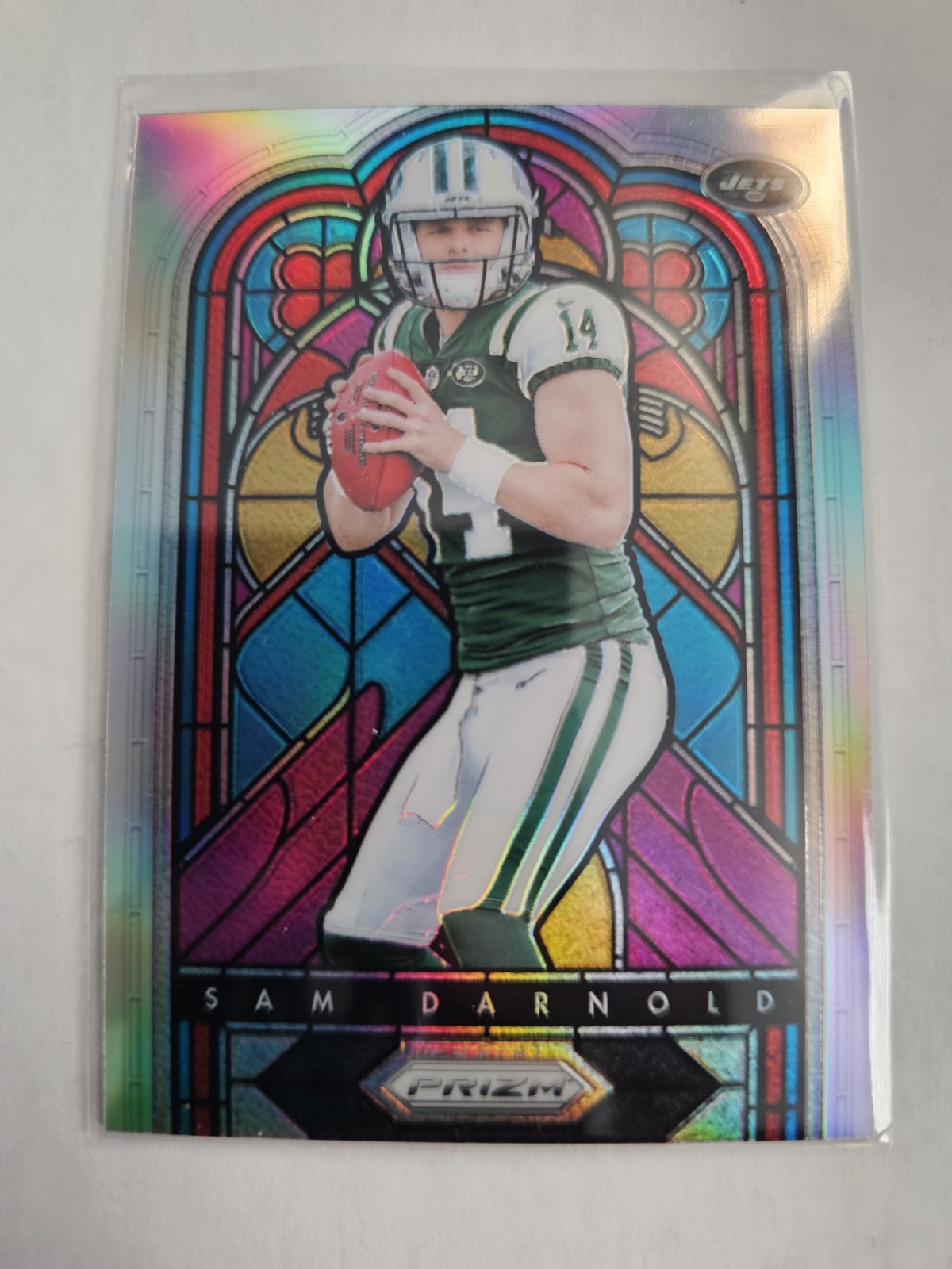 2018 Panini Prizm Sam Darnold Stained Glass Prizm RC #SG-9.