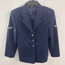 3 BUTTON COAT JACKET UNIFORM WOMENS AIRMAN USAF U.S. AIR FORCE DRESS BLUE 8WS