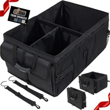  Trunk Organizer Large Capacity SUV Car Storage Water Resistant Black