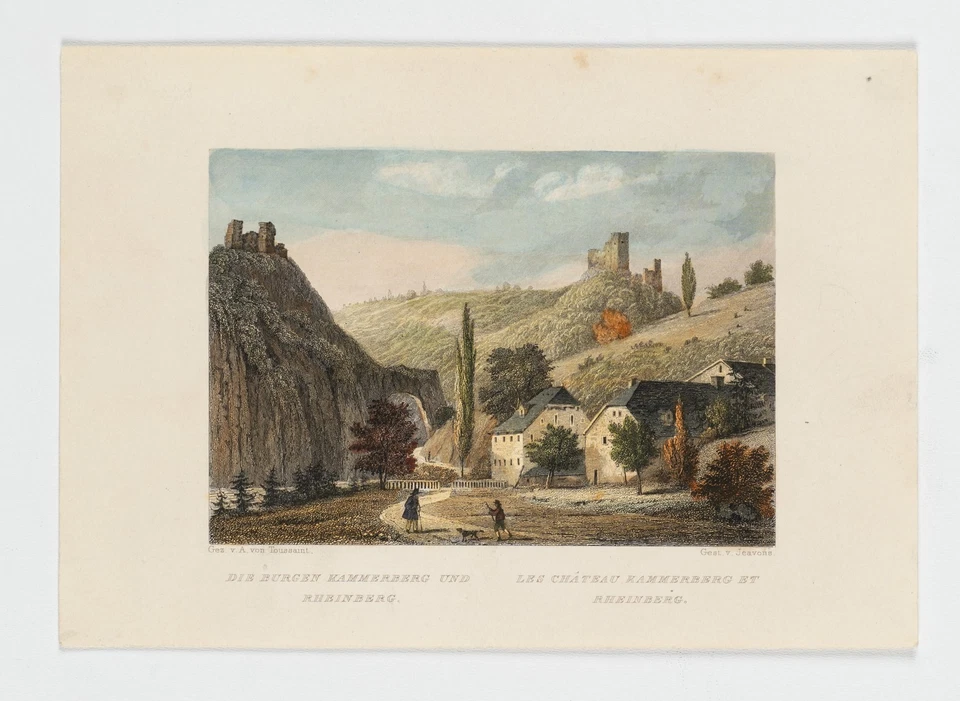 JEAVONS (19.Jhd) nach TOUSSAINT (19.Jhd), Die Burgen Kammerberg und Rheinberg, S - Bild 2 von 4