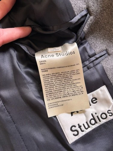 Acne Studios Gavin Melange Wool Gray Overcoat Men’s Sz 44 (XS) image 6