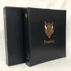 DAVO France Navy Blue Stamp Albums III & V One w/ Slip Case 31.5cm x 26cm