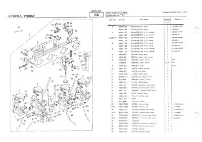 KAWASAKI Parts Manual KZ1000 Z1000 USA MKII 1979 & 1980