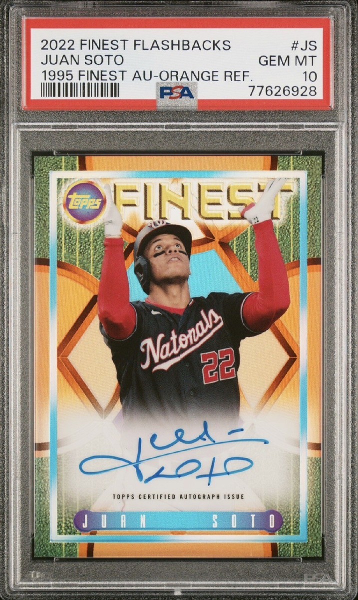 PSA 10 2022 Finest Flashbacks #3/10 Juan Soto 1995 AUTO ORANGE 