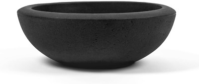 21'' Santorini Black Polyresin Planter - Durable Indoor/Outdoor Flower Pot