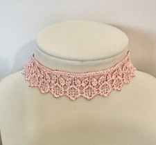 Pink Victorian Rose Boho Lace Choker Necklace New