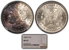 1884-O $1 Morgan Dollar - PQ Violet Crescent Bag Toned  - NGC MS 63 - B2817