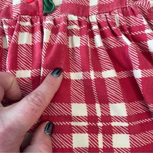 Little Magnolia Girls gown red white plaid green trim size 5 - Picture 7 of 13