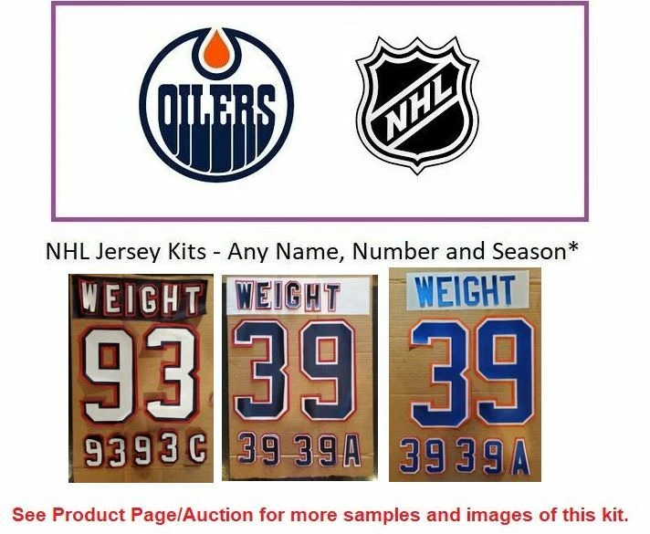 Edmonton Oilers Customized Number Kit for 2001-2007 3rd Uniform