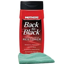	Mothers Back-To-Black Trim & Plastic Restorer 12 oz & Microfiber Cloth Kit	