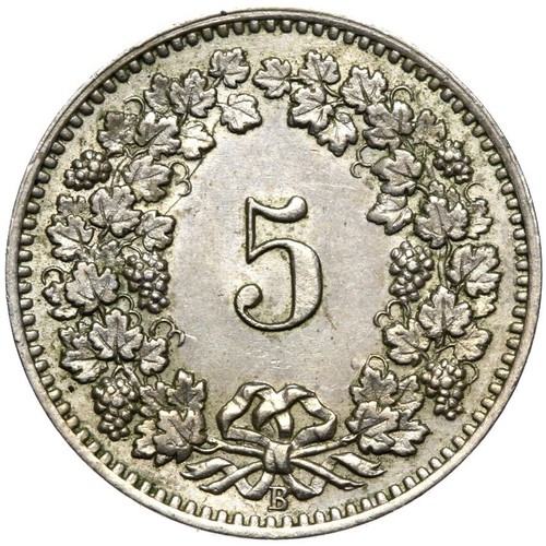 Schweiz - Münze - 5 Rappen 1907 B - Bern - ERHALTUNG ! - Bild 2 von 2