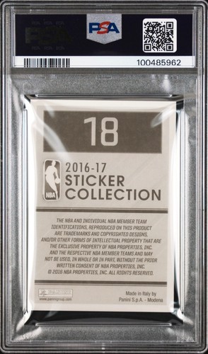 2016 Panini Stickers European JAYLEN BROWN #18 PSA 10 Rookie RC Pop 1 highest - Picture 2 of 2