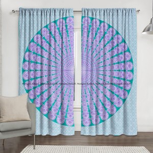 Circles Mandala Bohemian Curtain Indian Cotton Drapes Hanging