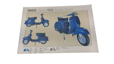 POSTER PLASTIFICATO VESPA 180 SUPER SPORT VSC1T 1965