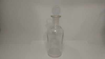 Antique Seely Glass Perfume Bottle & Rare Embossed Stopper - 7 1/2'' Tall