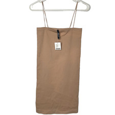 Urban Outfitters Dress Womens Medium Beige Ribbed Mini Bodycon Tube Stretch NEW