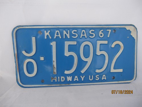 Kansas License Plate 1967 # JO-15952 nice - Picture 7 of 7