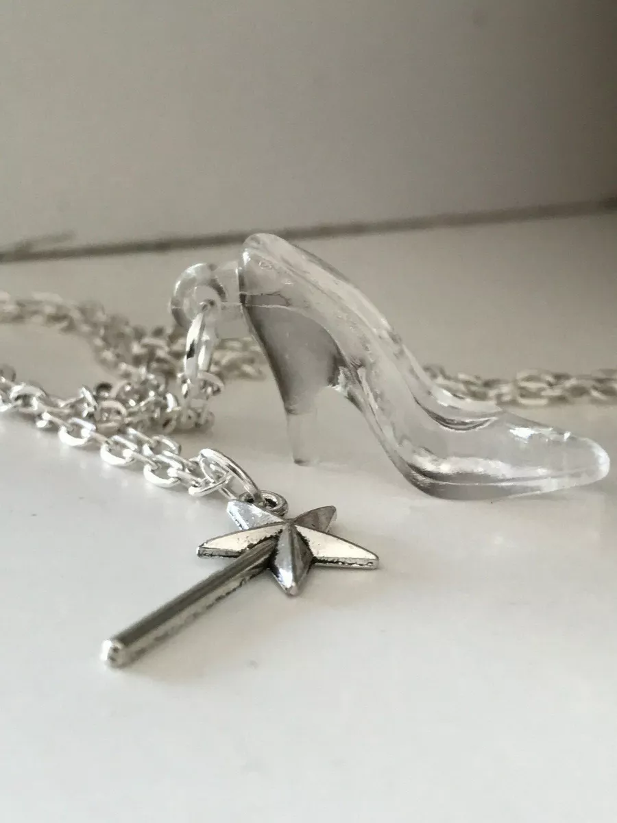 Cinderella glass sale slipper necklace