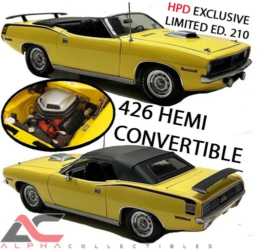 1/18 1970 Yellow PLYMOUTH CUDA 　プリムス 1/18 ACME 1970 Plymouth HEMI Cuda Convertible (Yellow