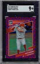 (SGC 9) RHYS HOSKINS 2021 Donruss Optic LIBERTY PRIZM /45 Phillies #136