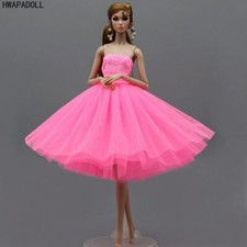Pink Dress Short Ballet Dresses For 11.5" Girl Doll Clothes For 1/6 Dolls Outfit