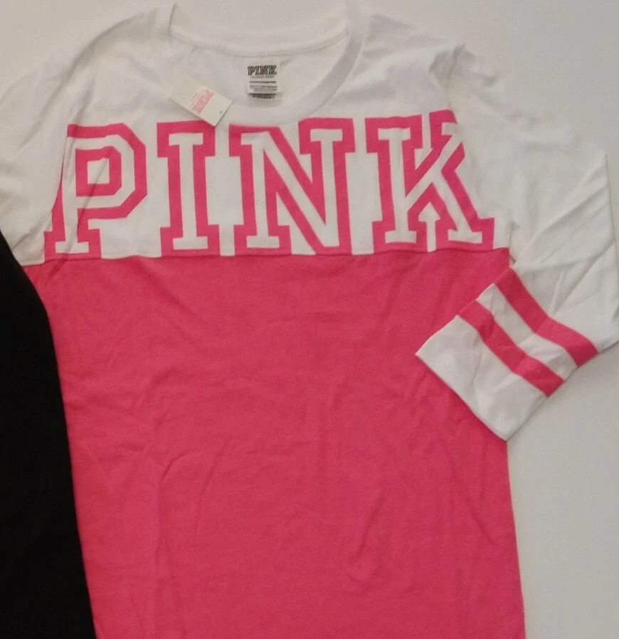 New VICTORIA SECRET PINK Logo T Shirt and Leggings Outfit Set X Small