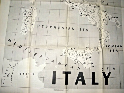 ENORME MAPA ILUSTRADO ITALIA COLONIAS EUROPEAS ITALIANAS EN INDUSTRIAS ÁFRICA 1951 - Imagen 10 de 12