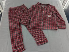 Plaid Santa Claus Long Sleeve Two Piece Pajama Set Size 6
