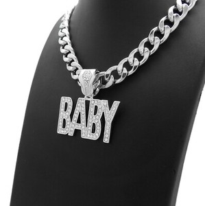 Lil Baby Iced Pendant 18 20 24 Miami Cuban Chain Bling Hip Hop Necklace Ebay
