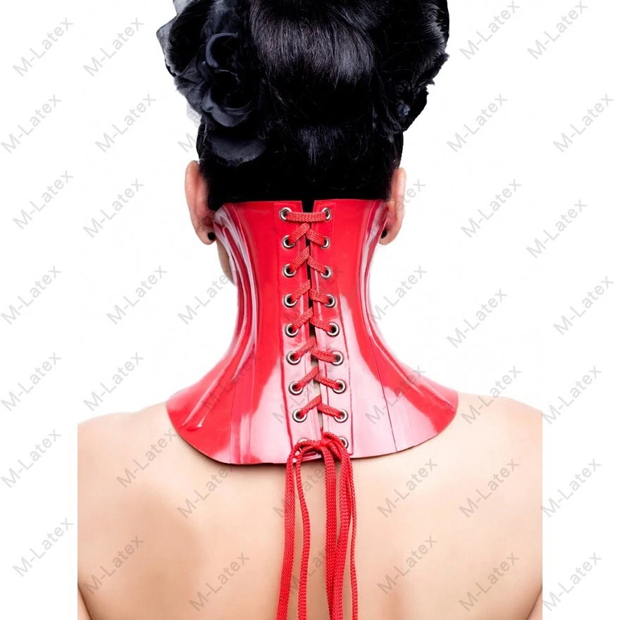 904b Latex Rubber Gummi Neck corset lace up halskorsett thick customized 0.7mm - Image 3 of 4