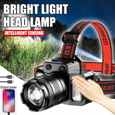 Headlamp Super Bright LED Flashlight USB Rechargeable Headlight Waterproof Lamp