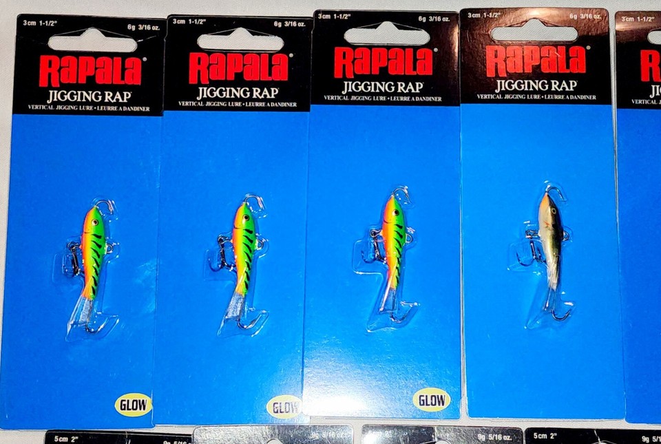 (LOT OF 15) RAPALA JIGGING RAP LURES W5 W3 Ice Fishing Jig Baits 2